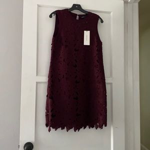 Karen Millen Size S burgundy lace dress. NWT
